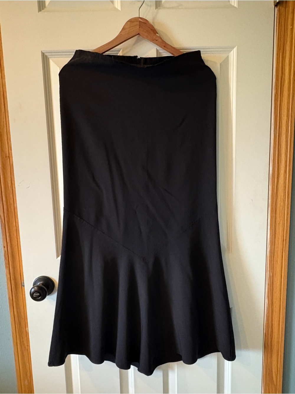 Classic Black Flared Midi Skirt